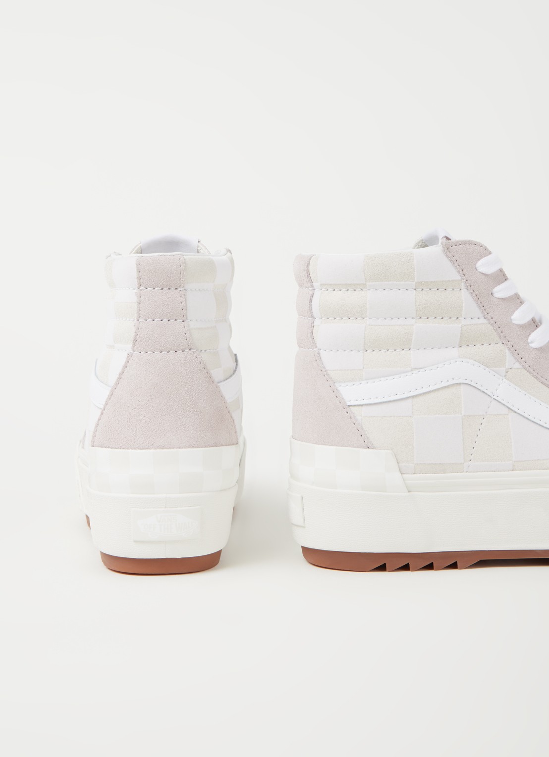 VANS Checkerboard SK8-Hi Stacked sneaker van suède - detail 2 oudroze