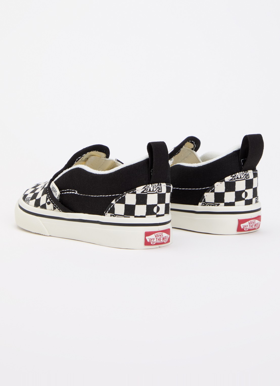 VANS Checkerboard slip-on met klittenband  - achterkant zwart