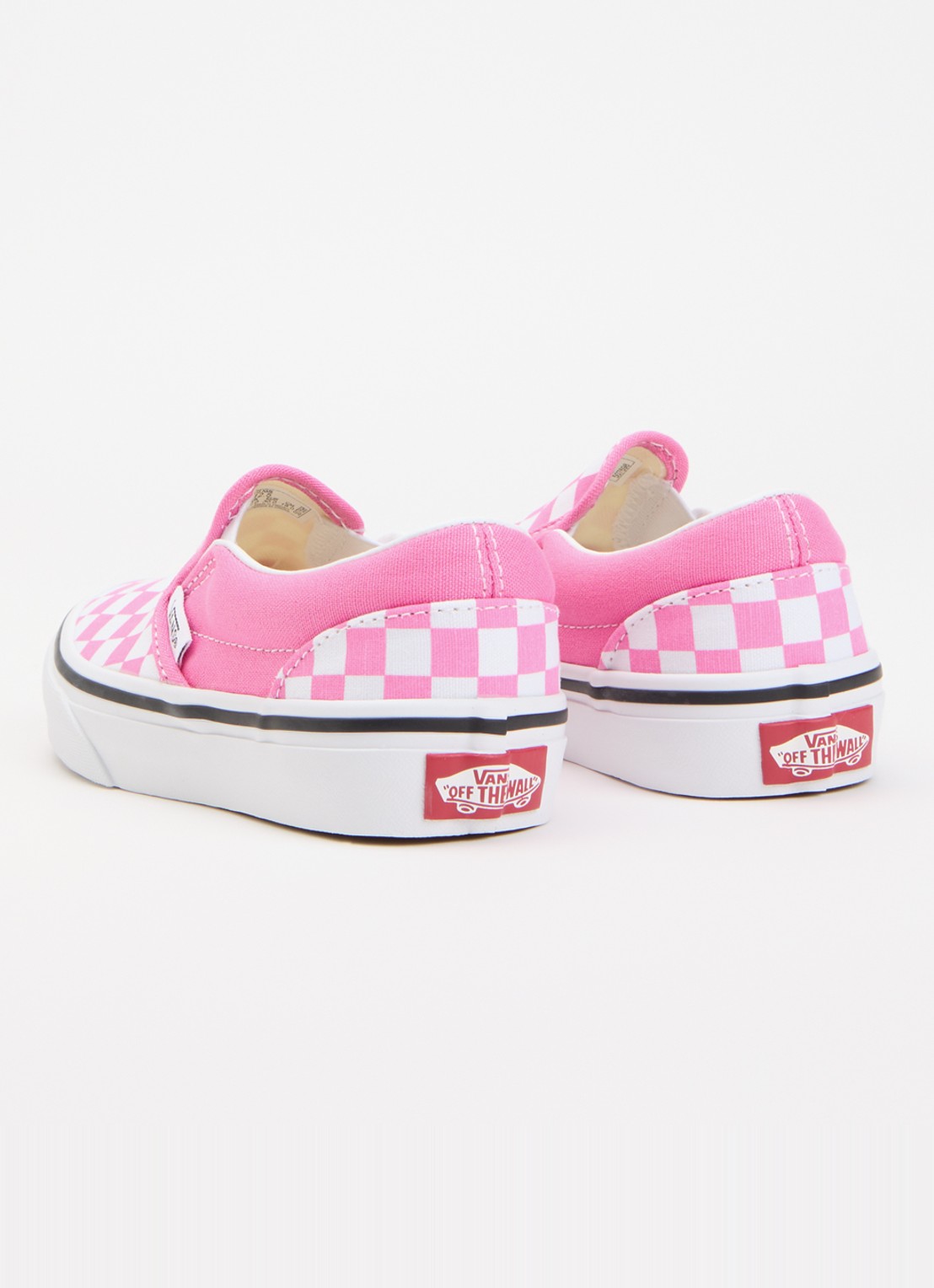 VANS Classic slip-on met ruitdessin - achterkant 3 roze