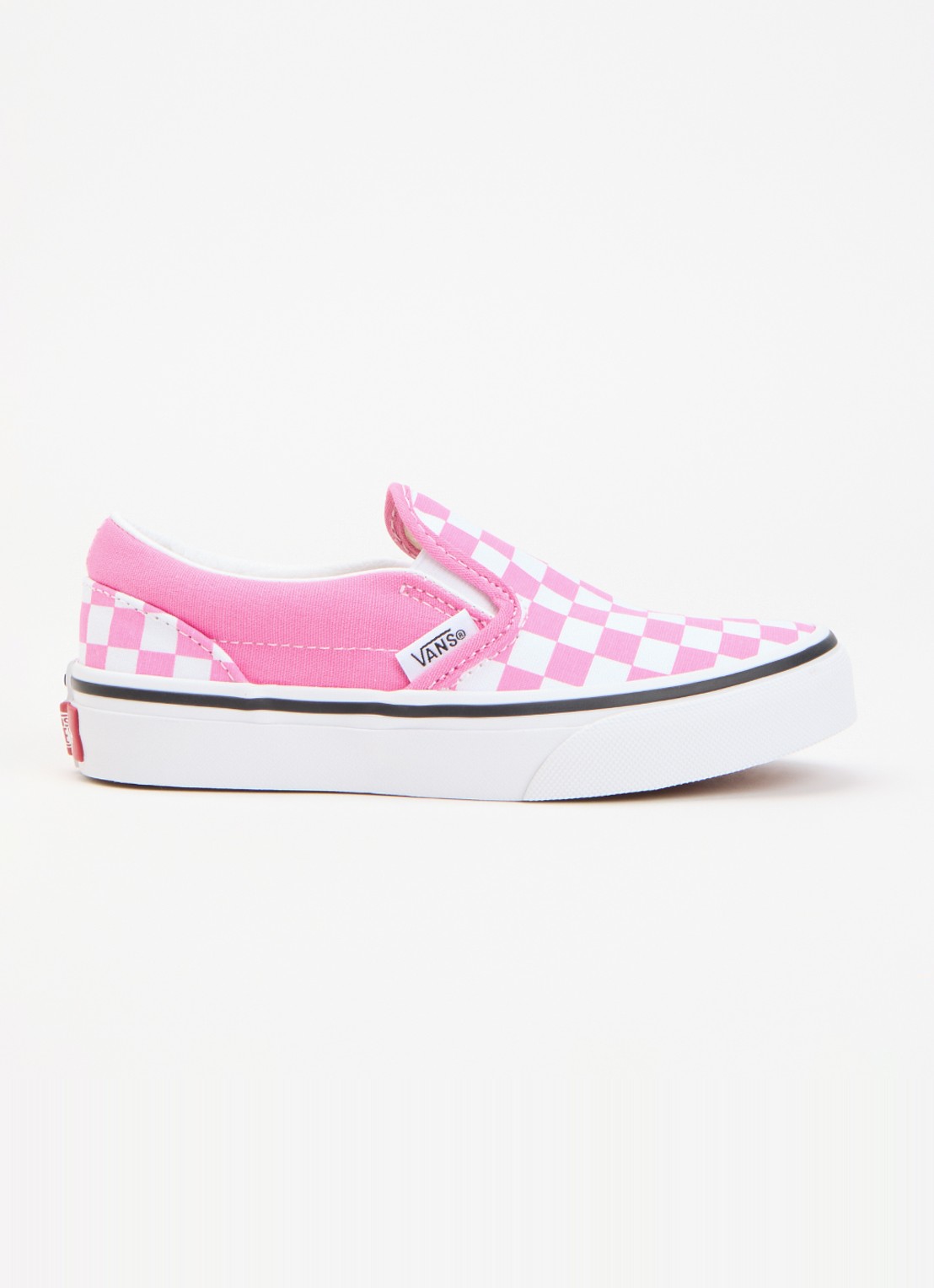 VANS Classic slip-on met ruitdessin - voorkant roze