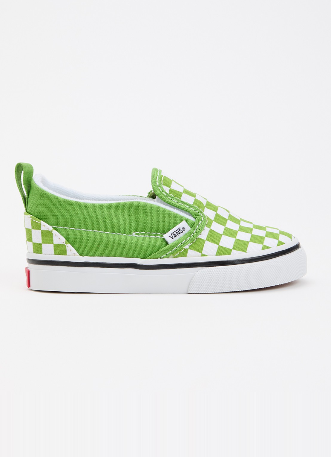 VANS Classic Slip-On V slip-on van canvas met ruitdessin - voorkant 2 lime