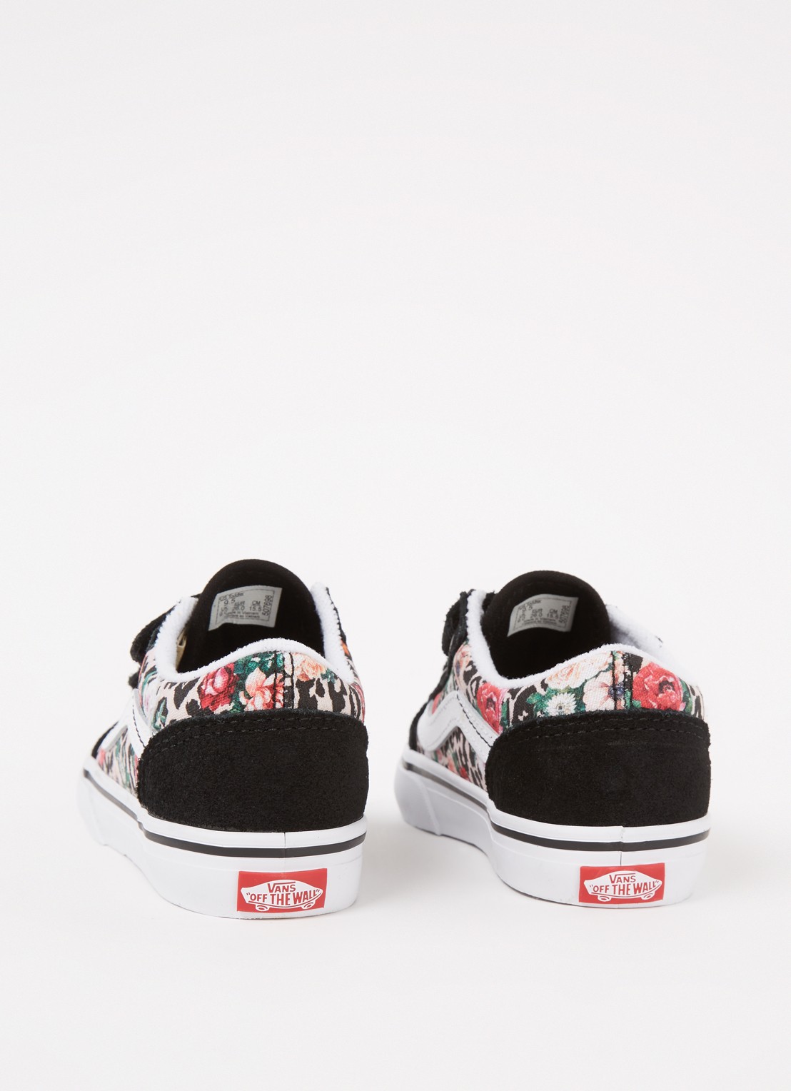 VANS Leopard Floral Old Skool V sneaker met suède details - detail 3 zwart