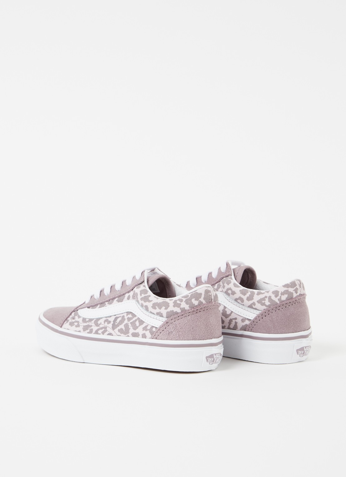 VANS Leopard Old skool sneaker met suède details - detail 3 lichtpaars