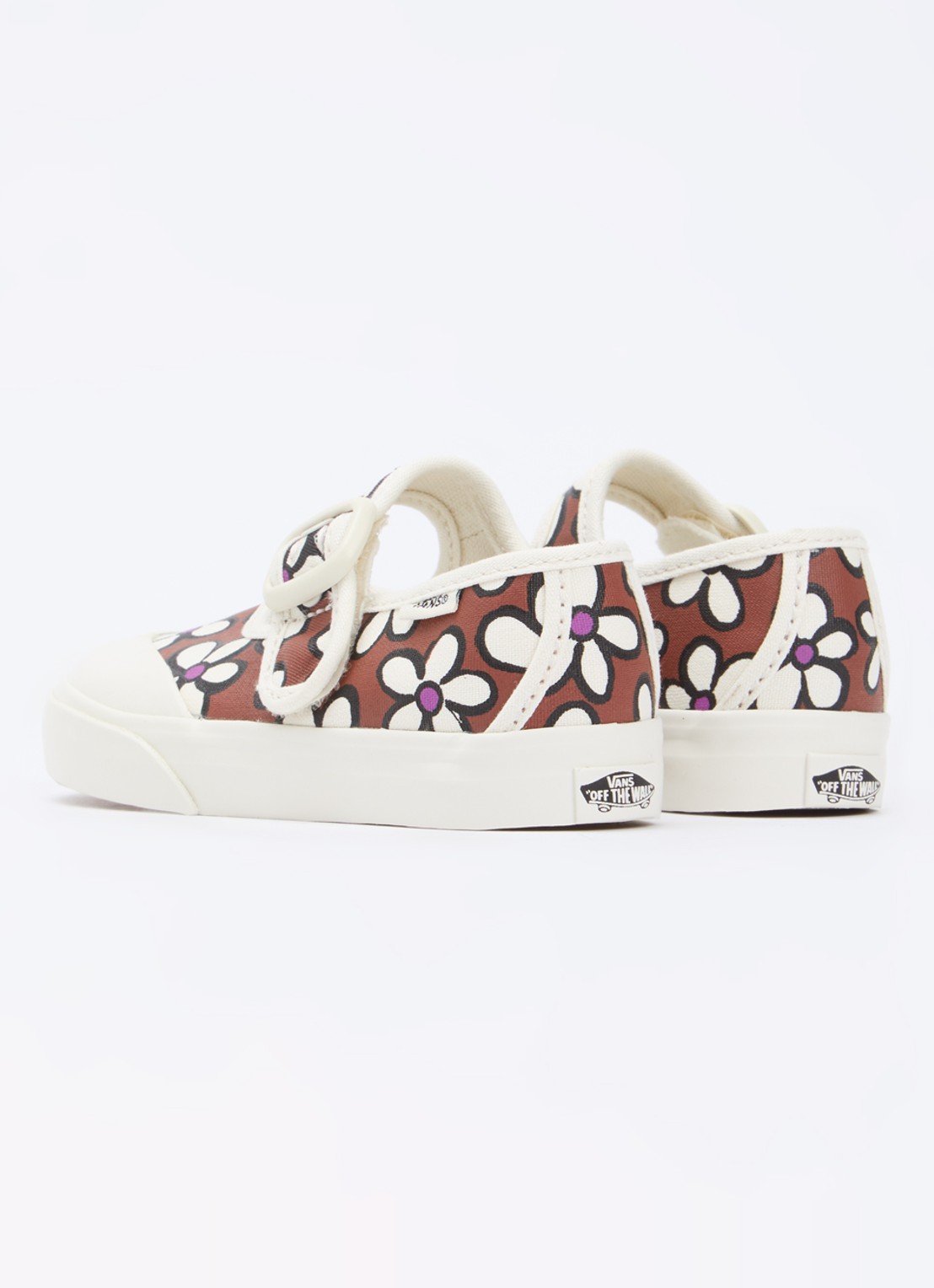 VANS Mary Jane ballerina van canvas met bloemenprint - achterkant 4 bruin