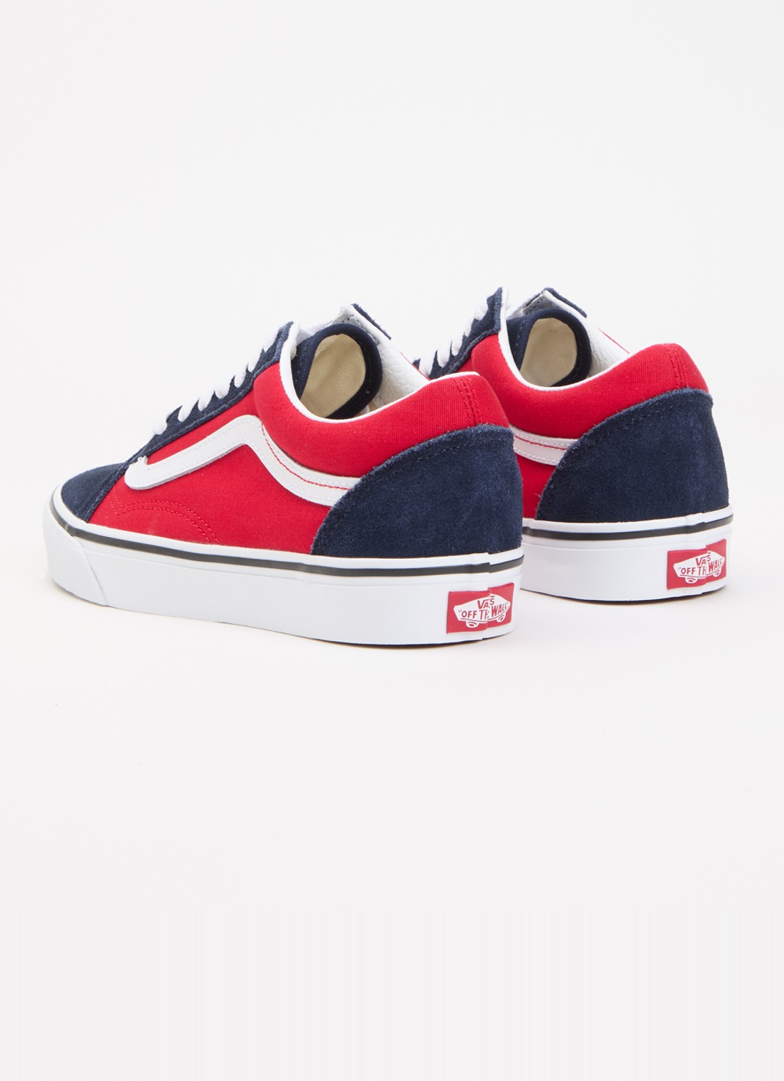 VANS Old Skool sneaker met details van leer - achterkant 2 rood