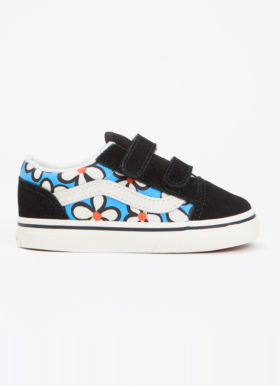 VANS Old Skool sneaker met details van suède - voorkant 2 blauw