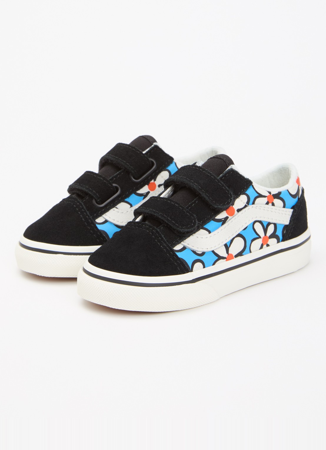VANS Old Skool sneaker met details van suède - voorkant 3 blauw