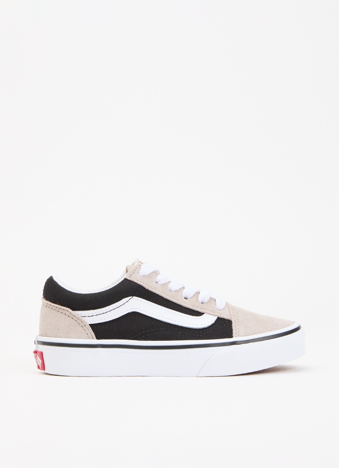 VANS Old Skool sneaker met details van suède - voorkant beige