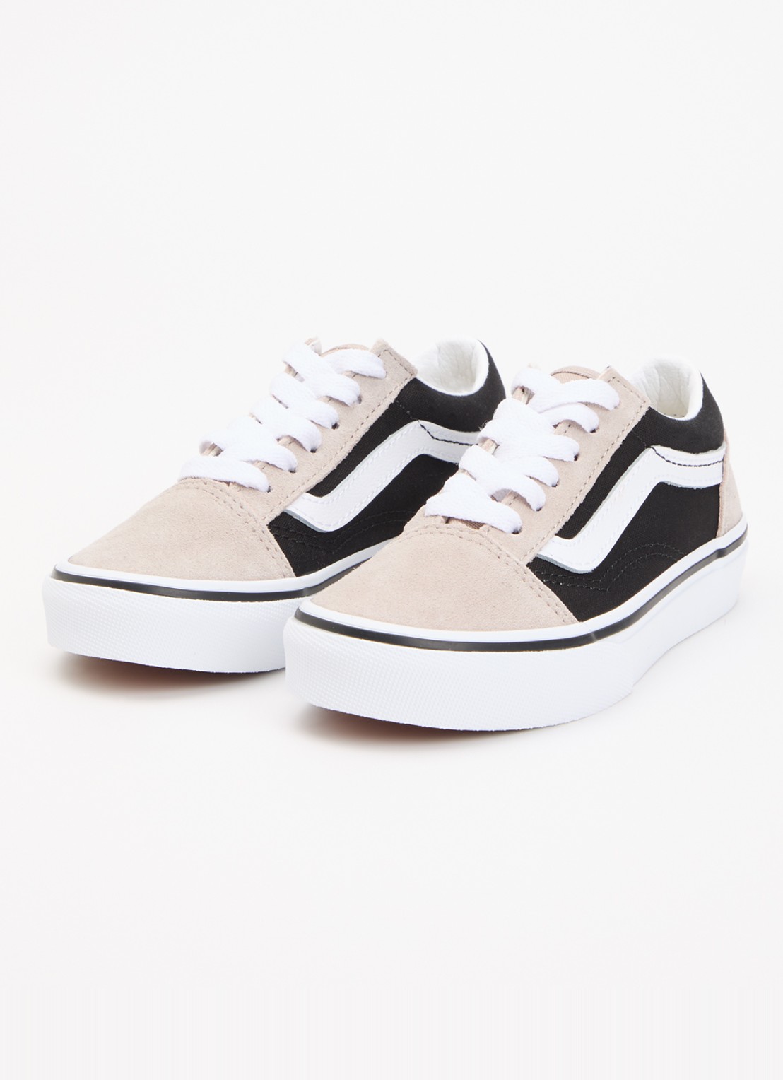 VANS Old Skool sneaker met details van suède - voorkant 2 beige