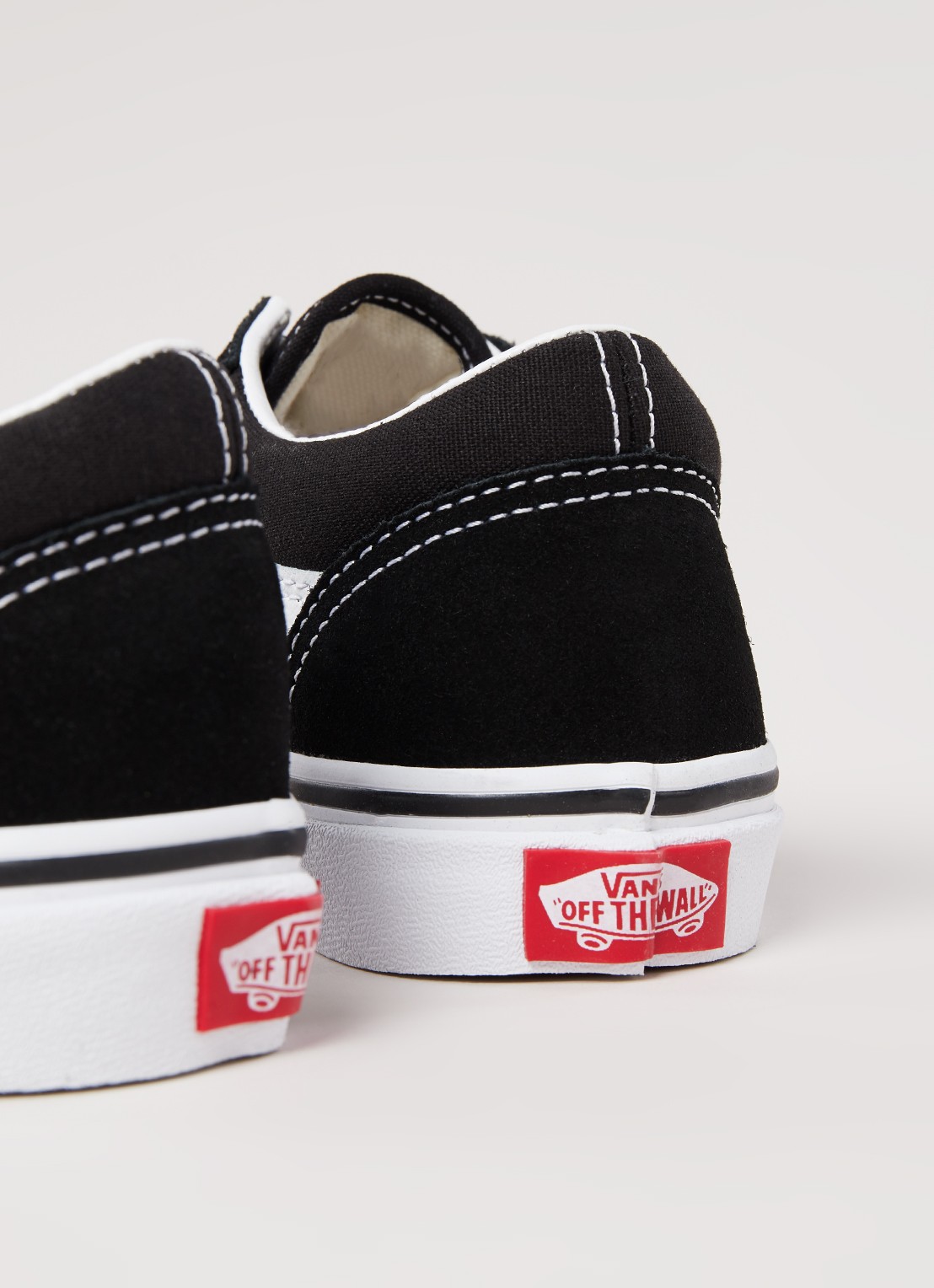VANS Old Skool sneaker met leren details - detail 3 zwart