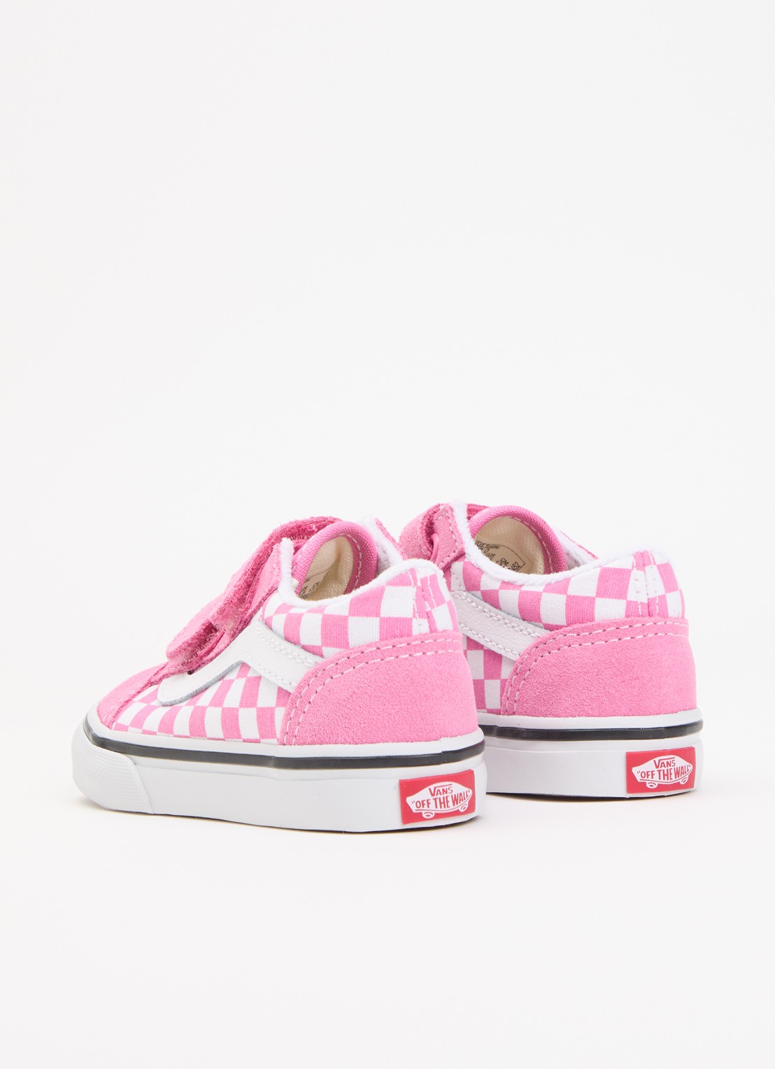 VANS Old Skool sneaker van suède met ruitdessin - achterkant roze