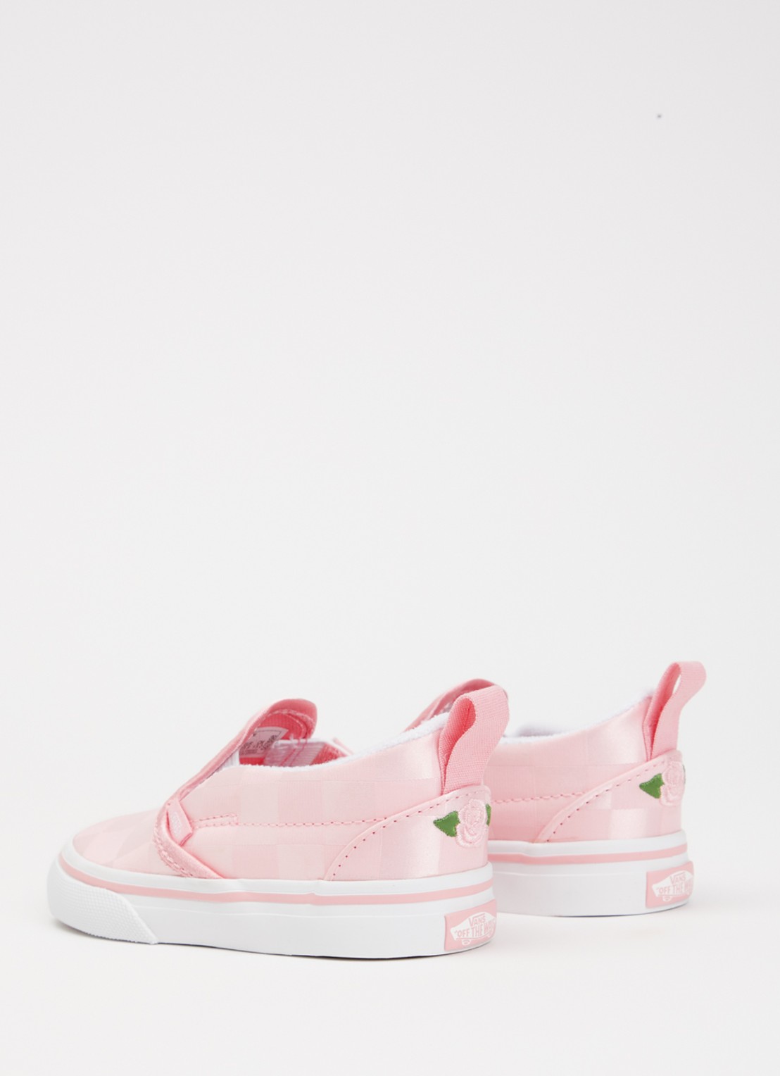 VANS Slip-on van satijn met ruitdessin - achterkant lichtroze