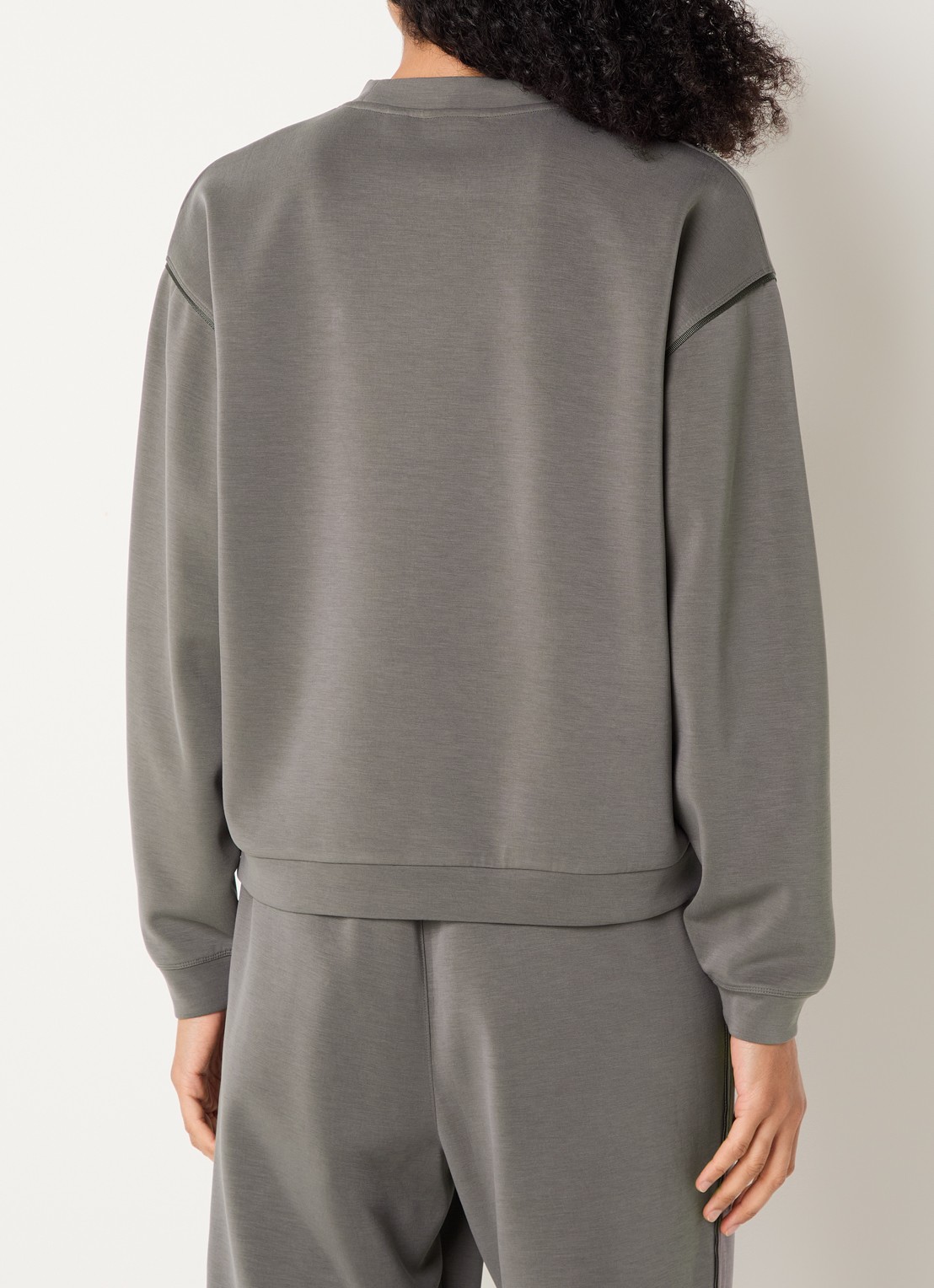 Varley Coralie sweater met ronde hals - achterkant donkergrijs