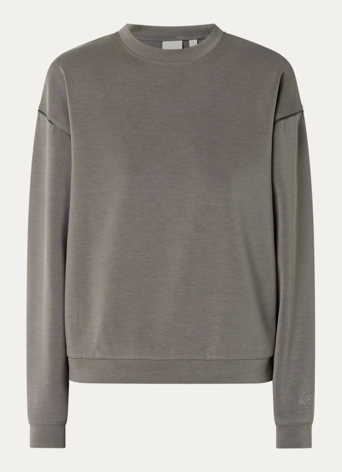 Varley Coralie sweater met ronde hals - voorkant 2 donkergrijs