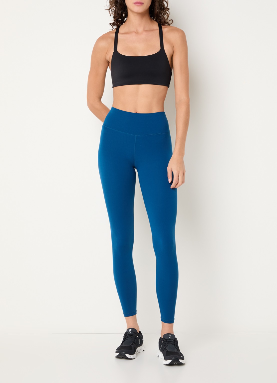 Varley High waist skinny fit trainingslegging - voorkant 4 petrol