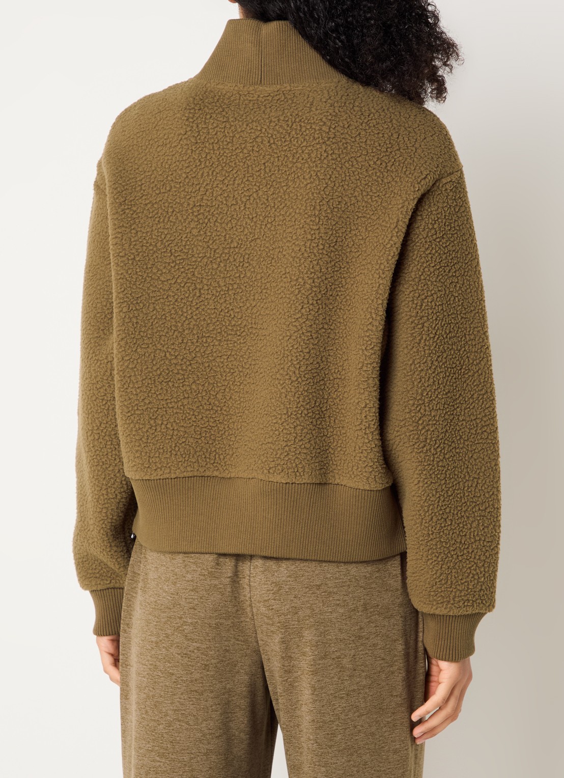 Varley Mumford pullover van fleece met halve rits - achterkant 2 mosgroen