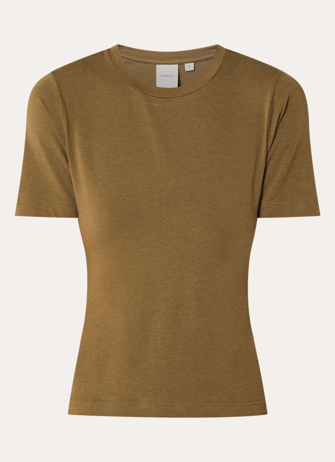 Varley Regina T-shirt met ronde hals - voorkant mosgroen