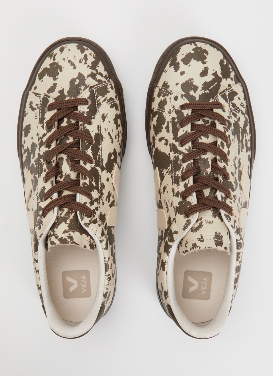 Veja Campo sneaker van leer met dierenprint - detail 3 bruin