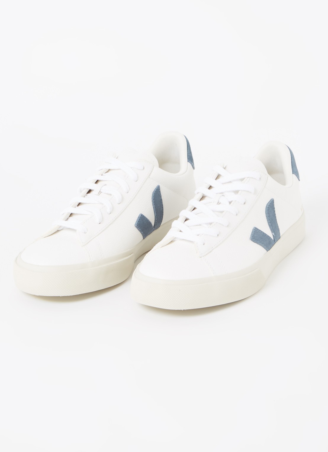 Veja Campo sneaker van leer met suède details  - detail 3 wit