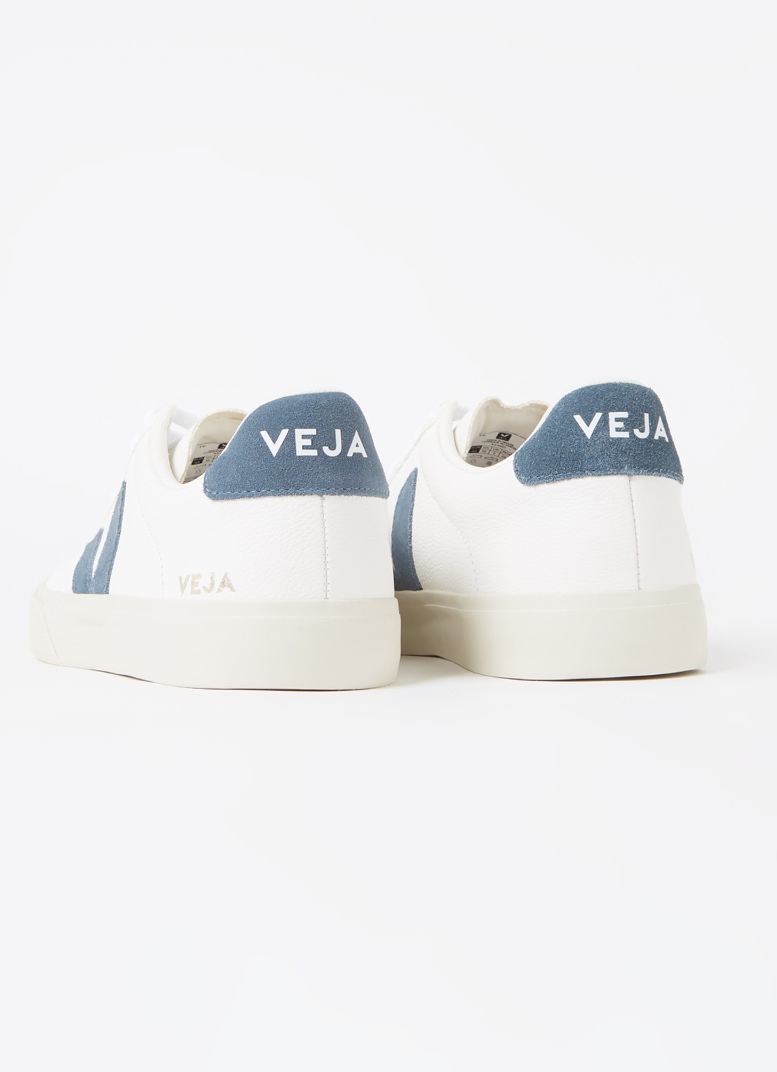 Veja Campo sneaker van leer met suède details  - detail 4 wit