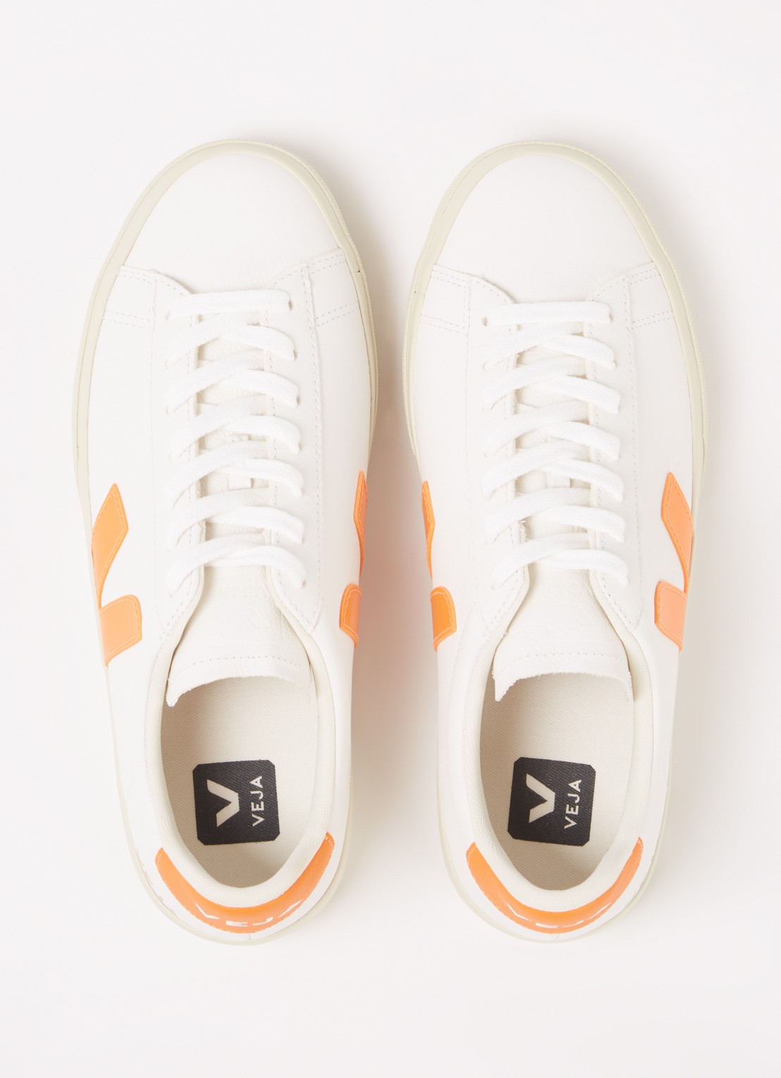 Veja Campo sneaker van leer - detail 3 oranje