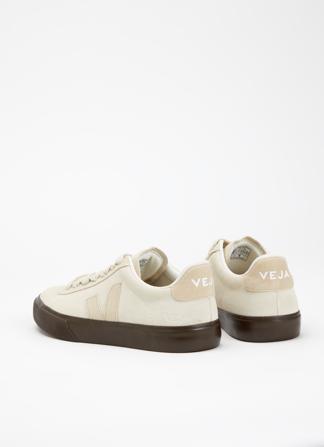 Veja Campo sneaker van suède met logo - achterkant 5 beige