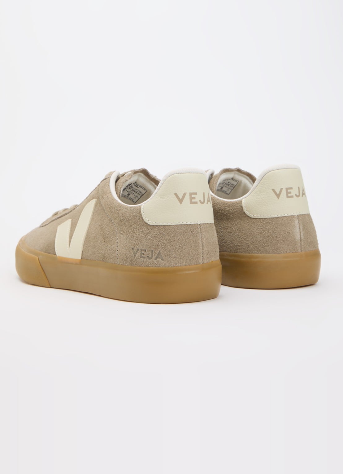 Veja Campo sneaker van suède - achterkant 3 donkerbeige
