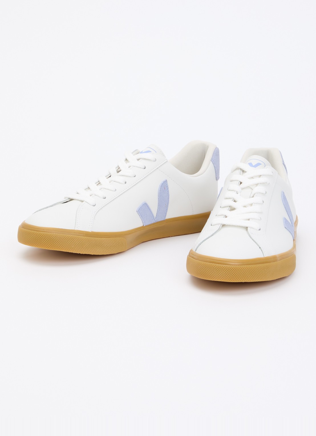 Veja Esplar sneaker van leer met logo - detail 3 wit