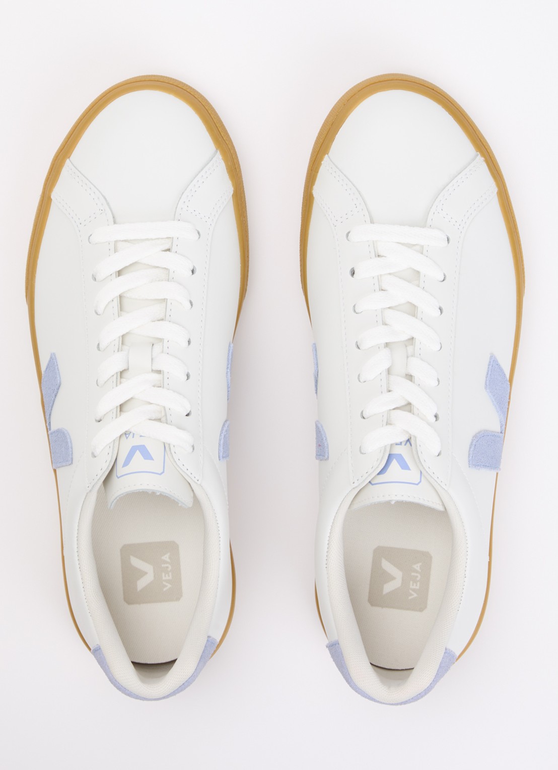 Veja Esplar sneaker van leer met logo - detail 4 wit