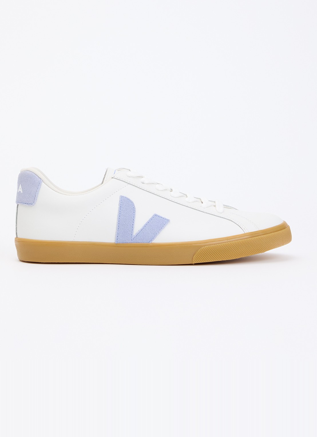 Veja Esplar sneaker van leer met logo - voorkant 2 wit