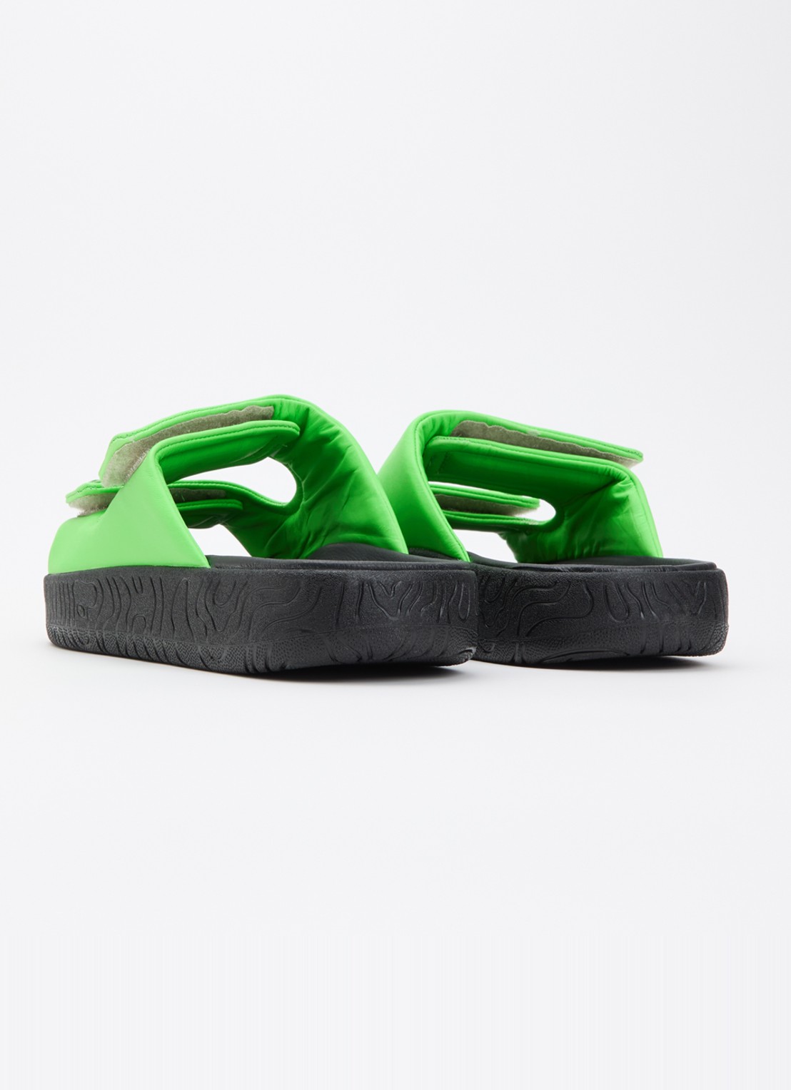 Veja Etna slipper van leer met logo - achterkant 4 neongroen