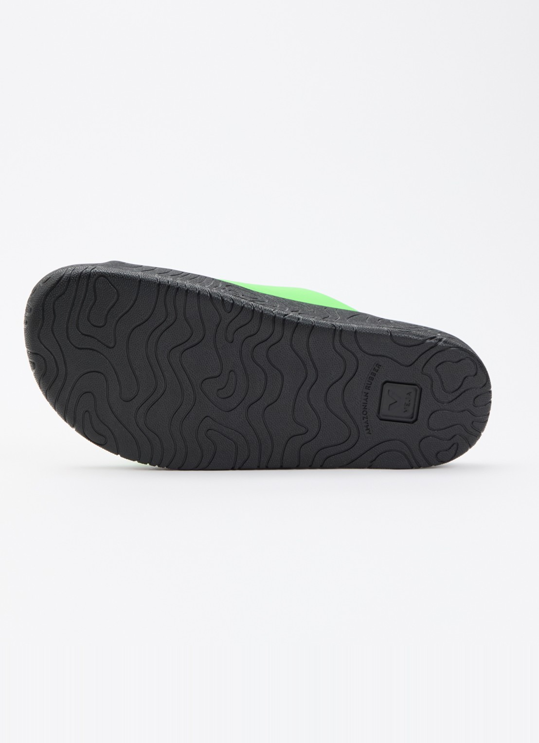 Veja Etna slipper van leer met logo - detail 3 neongroen