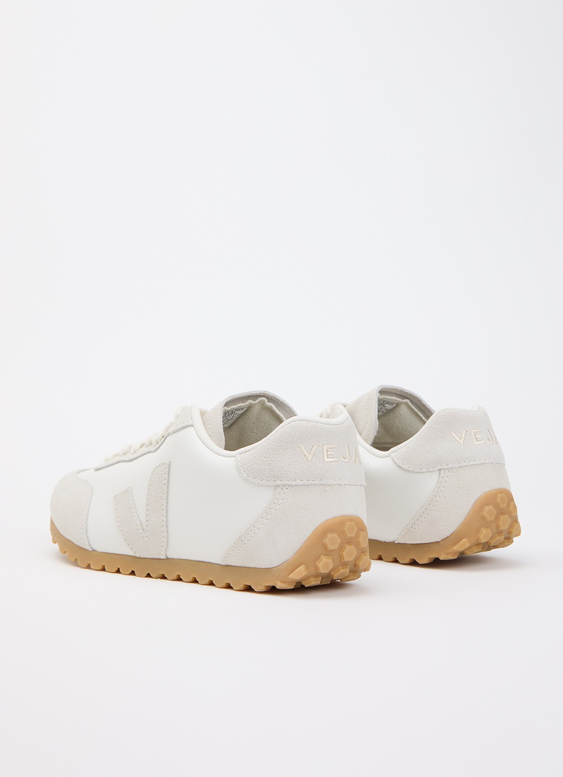 Veja GT sneaker van leer met suède details - achterkant 5 wit