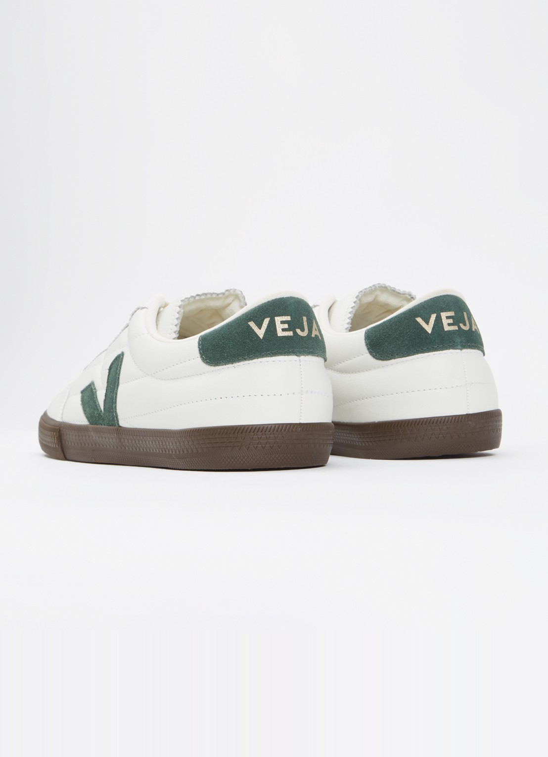 Veja Panenka sneaker van leer met suède details - achterkant donkergroen