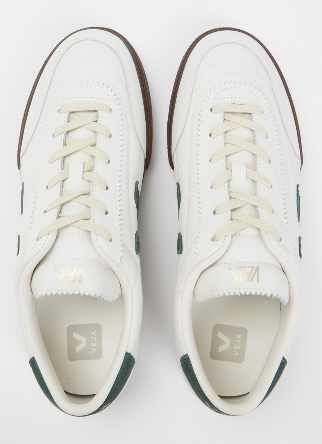 Veja Panenka sneaker van leer met suède details - detail 3 donkergroen