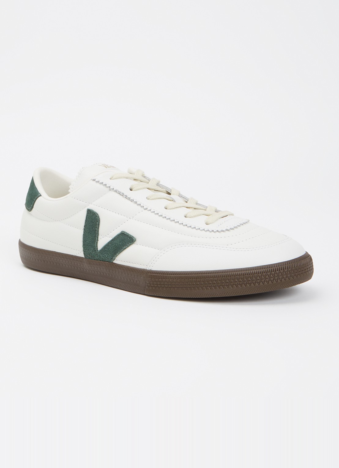 Veja Panenka sneaker van leer met suède details - voorkant 5 donkergroen