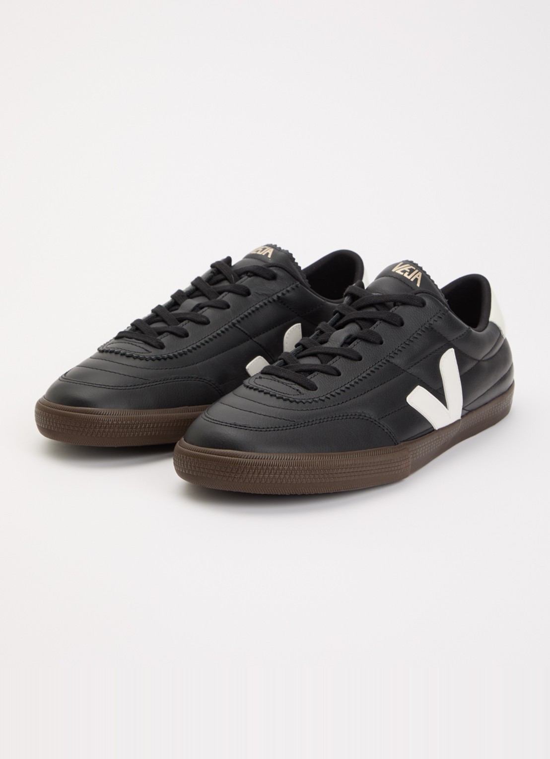 Veja Panenka sneaker van leer - detail 3 zwart