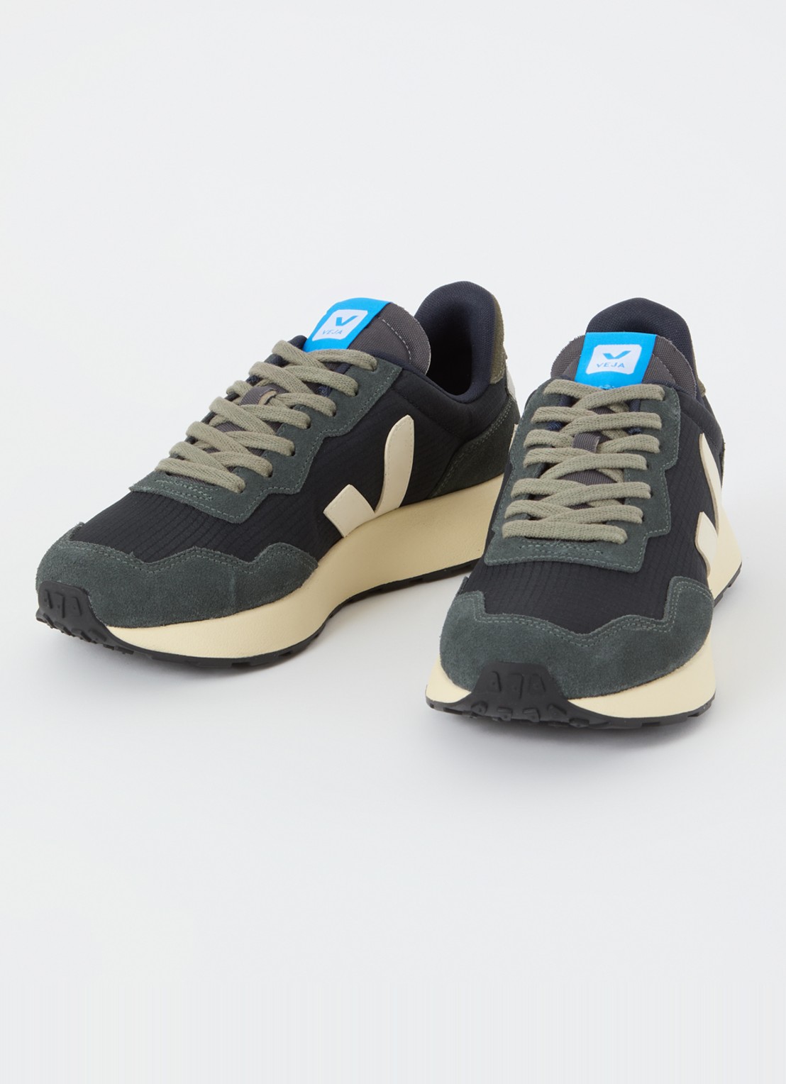 Veja Paulistana Ripstop sneaker van mesh met suède details - detail donkerblauw