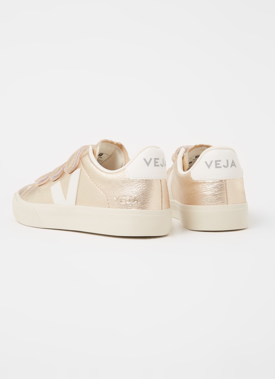 Veja Recife sneaker van leer met metallic finish - detail 4 goud