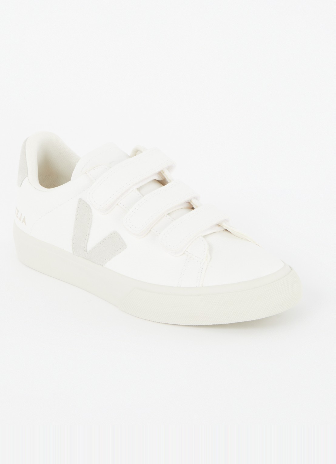 Veja Recife sneaker van leer met suède details  - voorkant wit