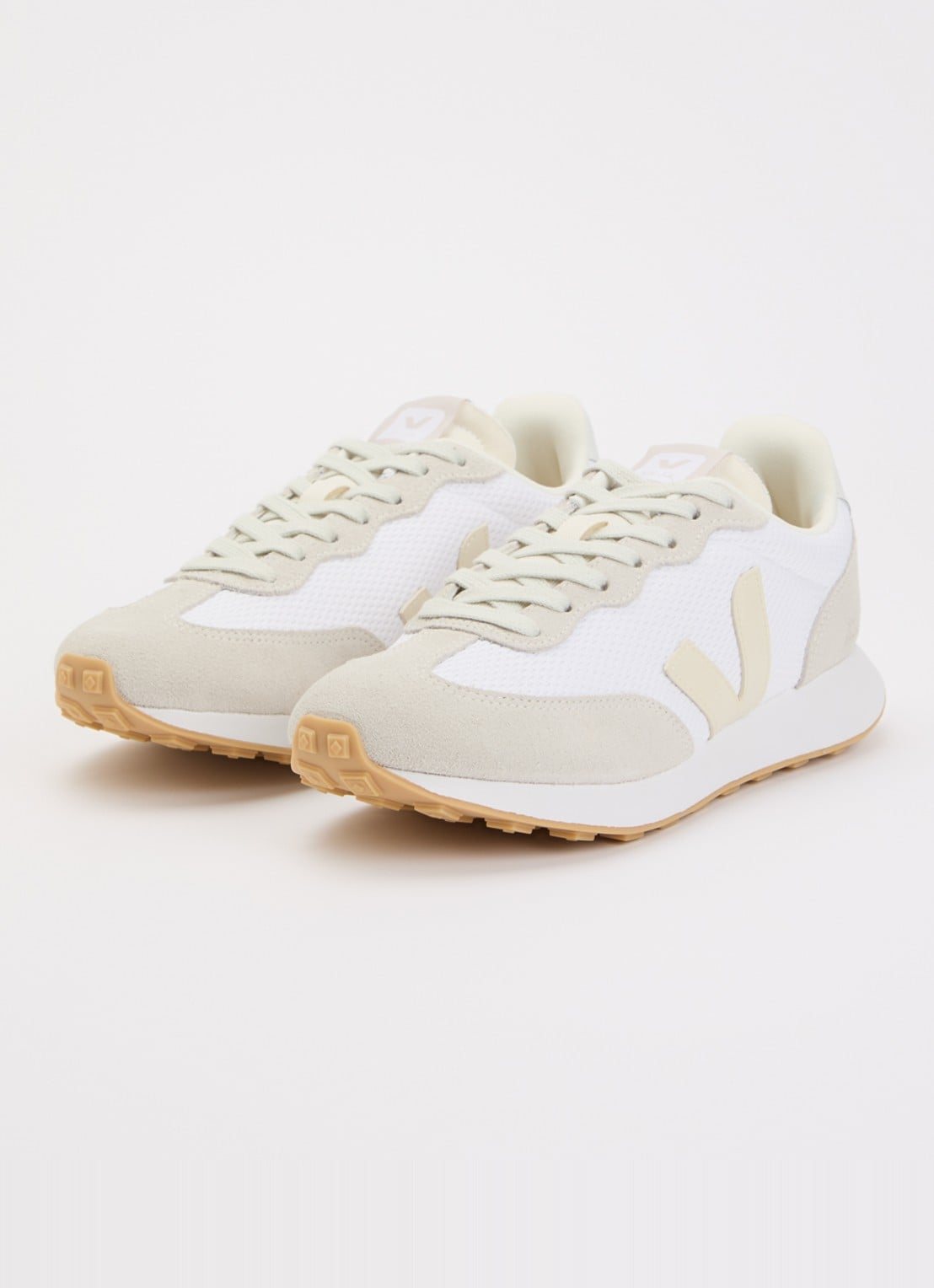 Veja Rio Branco II sneaker met suède details - detail wit
