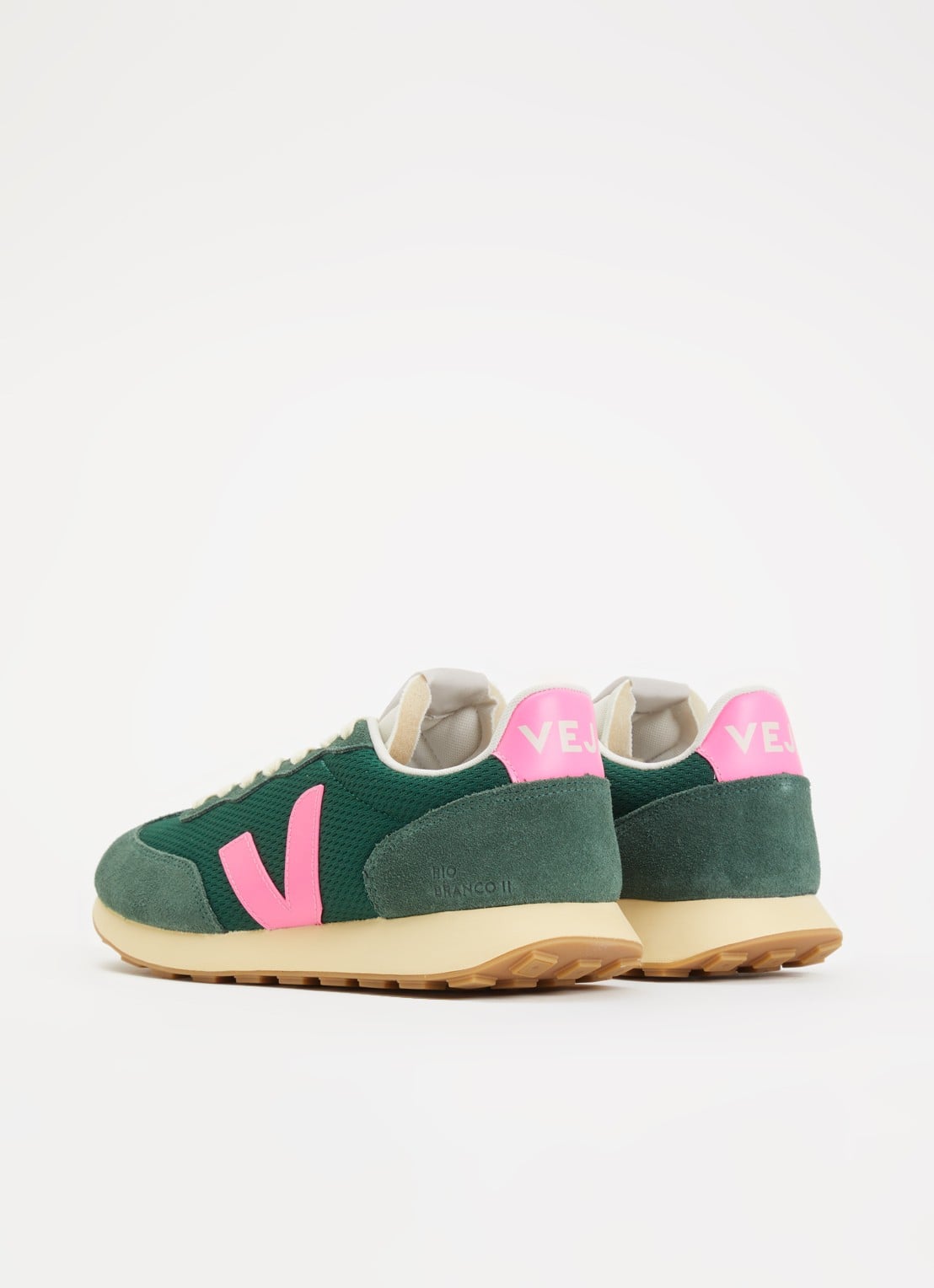 Veja Rio Branco II sneaker met suède details - achterkant 5 groen