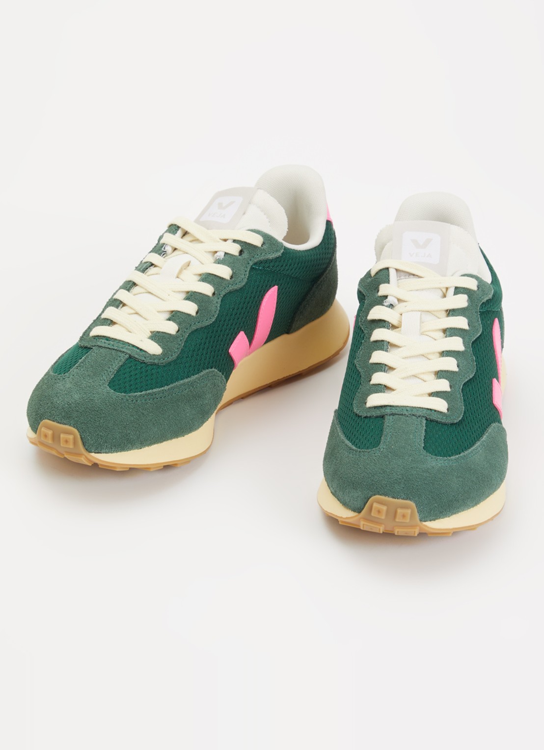 Veja Rio Branco II sneaker met suède details - detail groen