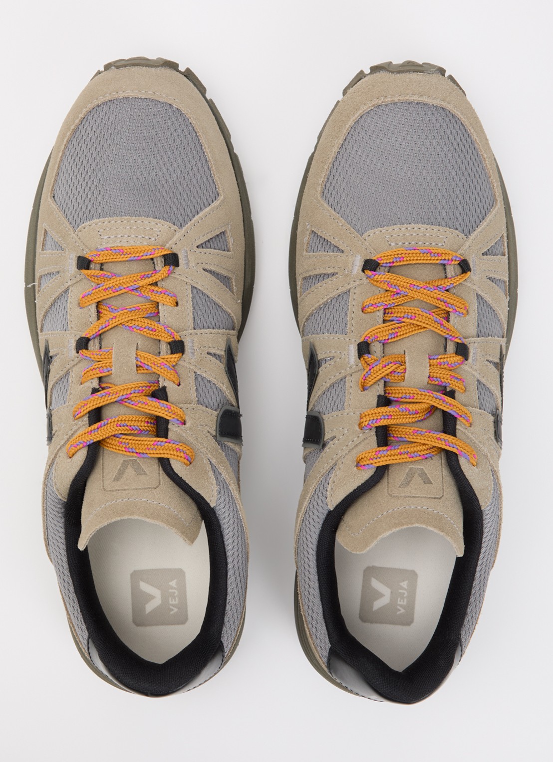 Veja Salar Alveomesh sneaker met suède details - detail 2 khaki