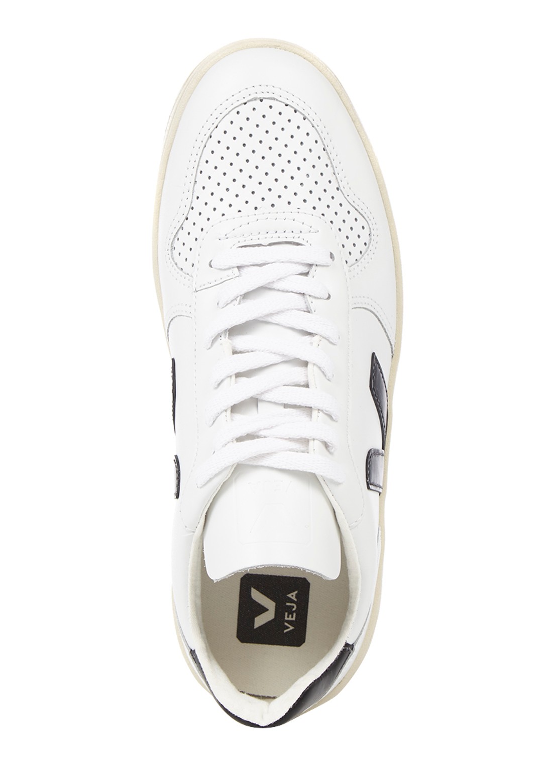 Veja V-10 sneaker van leer - detail wit