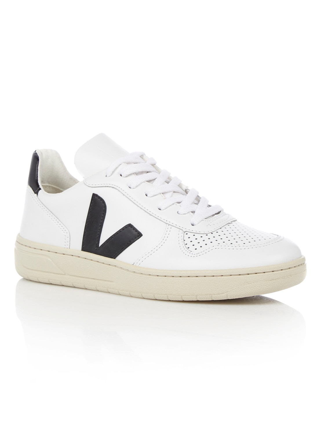 Veja V-10 sneaker van leer - voorkant 6 wit