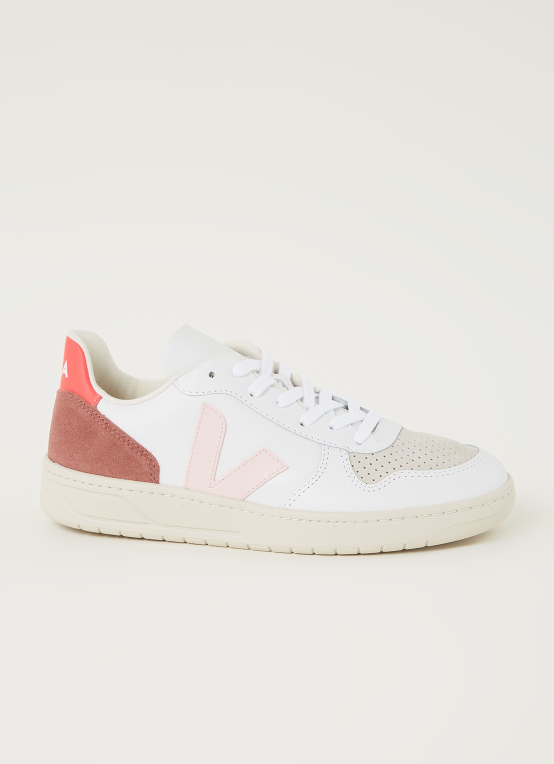 Veja V-10 sneaker van leer - voorkant koper