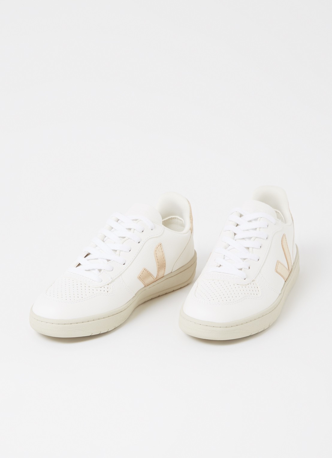 Veja V-10 sneaker van leer - detail wit