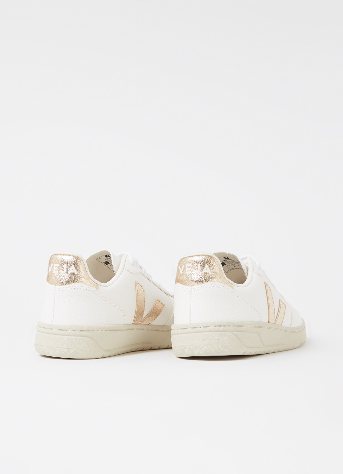 Veja V-10 sneaker van leer - detail 2 wit