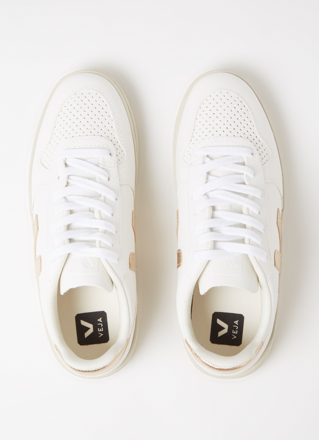 Veja V-10 sneaker van leer - detail 3 wit